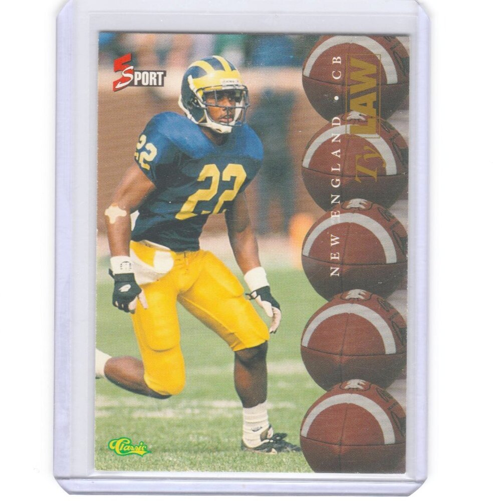 Ty Law Rookie Card - New England Patriots KC Chiefs Michigan Pro Football HOF !